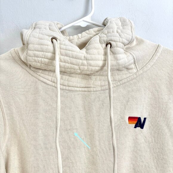 Aviator Nation Ninja Hoodie Pullover Jacket in Vintage White Sz Small Sweatshirt - Picture 4 of 11